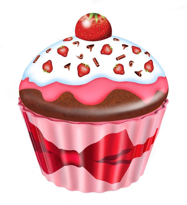 Gebäckdose Cupcake Erdbeeren